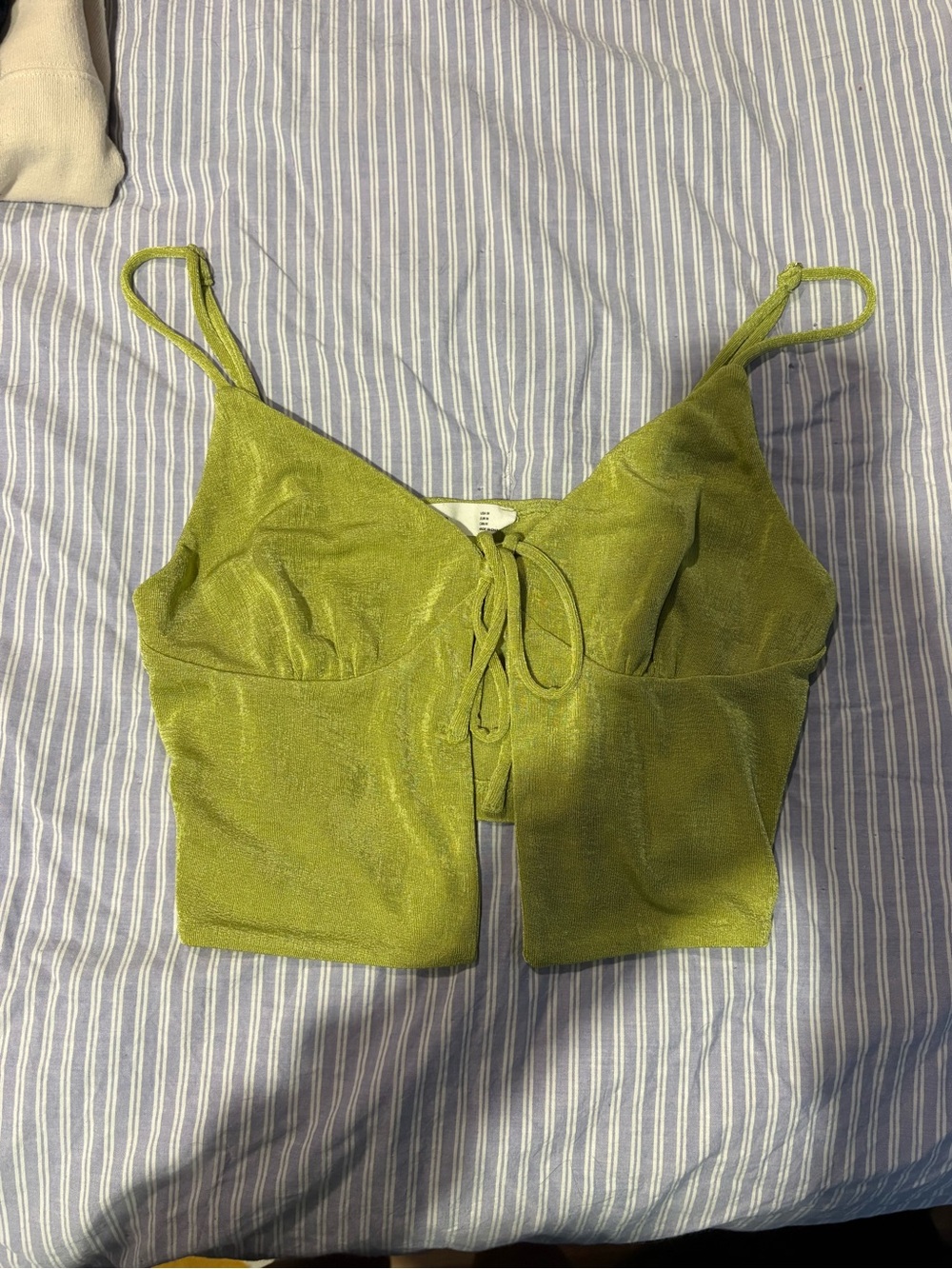 Elodie Lime Tie-Front Cropped Tank Top
